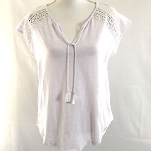 Michael Kors Basics White Top Crochet